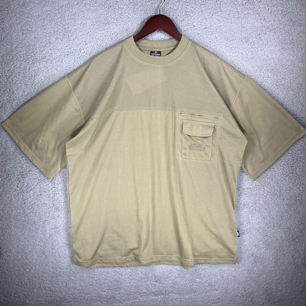 Spine Denim Division Mens XXXL Tan Waffle Yoke Utility Pocket T-Shirt NWT